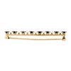 Image 5 : Antique 14k Gold 1.60 ctw Square Cut Montana Sapphire Natural Pearl Bar Brooch P