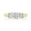Image 4 : 14k TT Gold 0.55 ctw Round Brilliant Cut Diamond Triple 3 Flower Cluster Band Ri