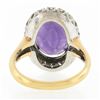 Image 6 : Vintage 14K TT Gold 7.15 ctw Oval Amethyst w/ Round Diamond Halo Cocktail Ring
