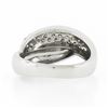 Image 7 : NEW 14k White Gold 0.52 ctw Pave Diamond & Polished Crossover Wide Band Ring