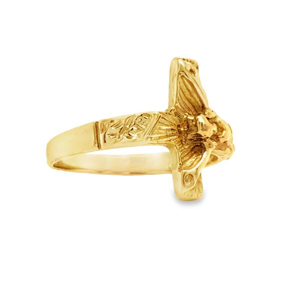 Yellow Gold Cross Crucifix Ring