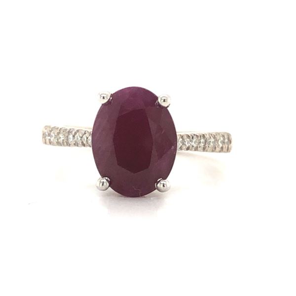 Certified Unheated Natural Ruby and Diamond Ring