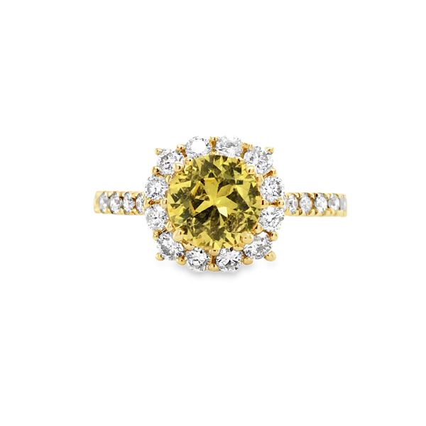Certified Natural Yellow Sapphire & Diamond Ring