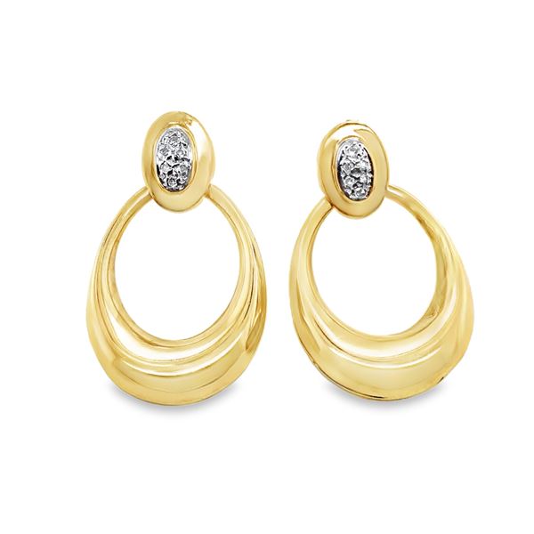 Gold & Diamond Tailored 14kt Gold Earrings