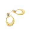 Image 2 : Gold & Diamond Tailored 14kt Gold Earrings