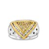 Image 1 : Diamond Triangle (AA) Tapered White & Gold Ring