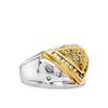 Image 2 : Diamond Triangle (AA) Tapered White & Gold Ring