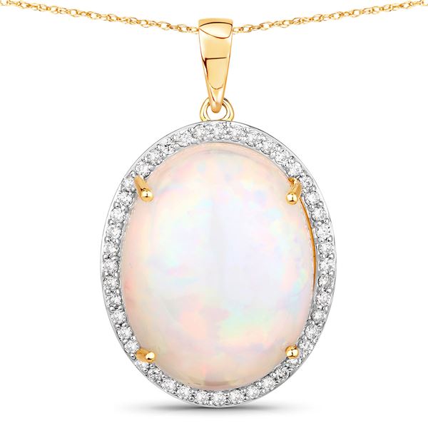 Ethiopian Opal & Diamond Pendant