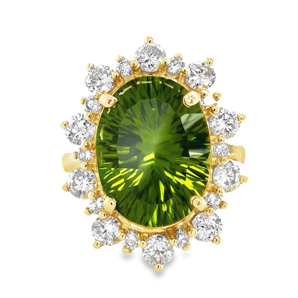 Peridot and Diamond Ring