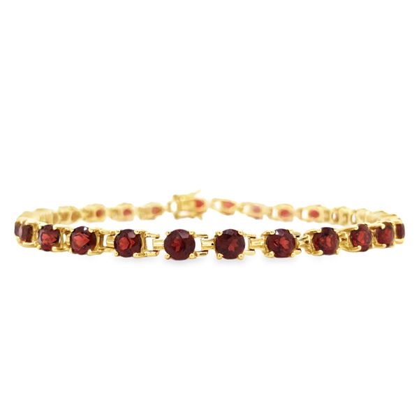Natural Well Matched Garnet 14kt Bracelet