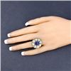 Image 3 : Tanzanite, Opal, and Diamond Chunky Flower Ring
