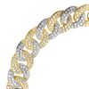 Image 1 : Cuban Diamond Pave Bracelet White and Yellow Gold