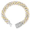 Image 2 : Cuban Diamond Pave Bracelet White and Yellow Gold