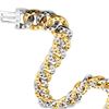 Image 3 : Cuban Diamond Pave Bracelet White and Yellow Gold