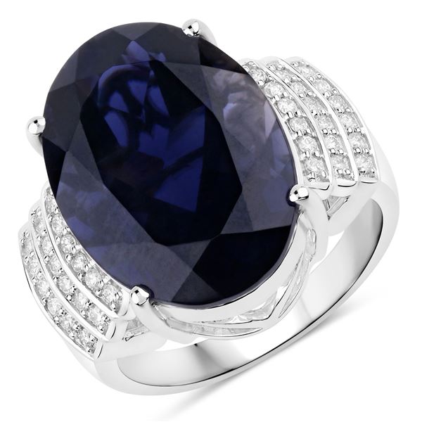 Appraised Iolite and Diamond Ring - 10.95 Carats !