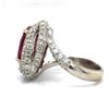 Image 3 : GIA Certified Unheated Ruby (5.73cts) Diamond Ring