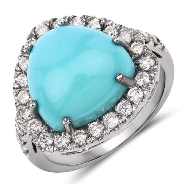 Turquoise and Diamond Ring