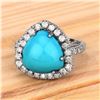 Image 2 : Turquoise and Diamond Ring