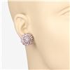 Image 3 : Pink Tourmaline & Diamond Post Earrings
