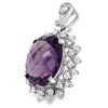 Image 1 : Checkerboard Cut Amethyst and Diamond Pendant