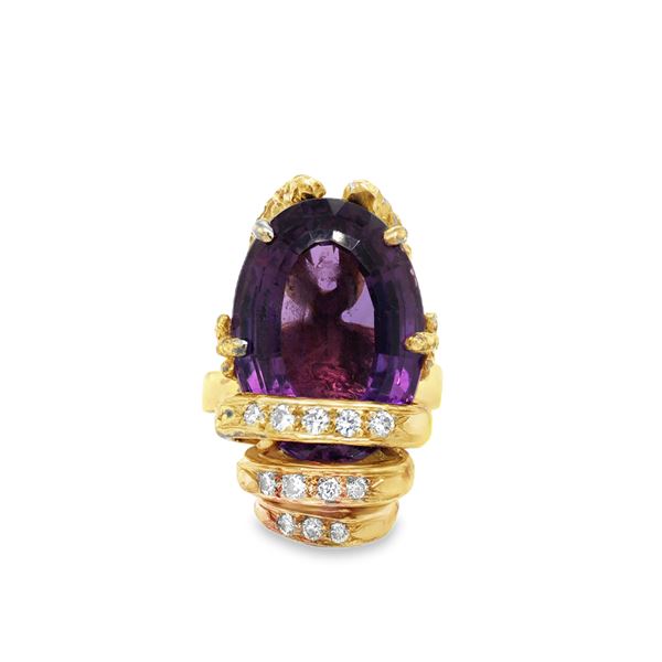 Amethyst and Diamond Ring