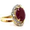 Image 1 : Natural Unheated Ruby and Diamond Ring, 18Kt Gold