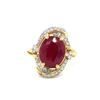 Image 2 : Natural Unheated Ruby and Diamond Ring, 18Kt Gold