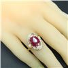 Image 5 : Natural Unheated Ruby and Diamond Ring, 18Kt Gold