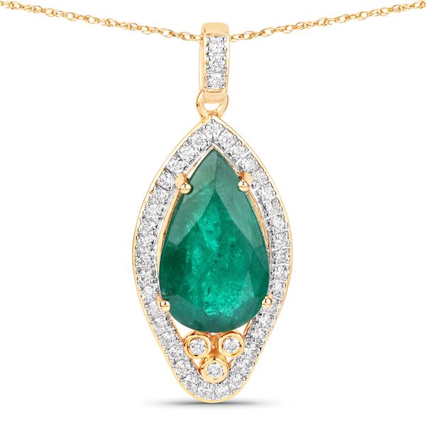 IGI Certified Emerald and Diamond Pendant
