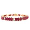 Image 1 : Oval Cut Ruby & Diamond Bracket Tennis Bracelet