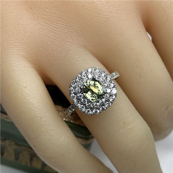 GIA Certified Alexandrite & Diamond Ring