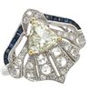 Image 1 : Blue Sapphire and Rose Cut Diamond Ring