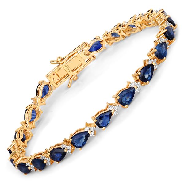 Blue Sapphire and Diamond Bracelet