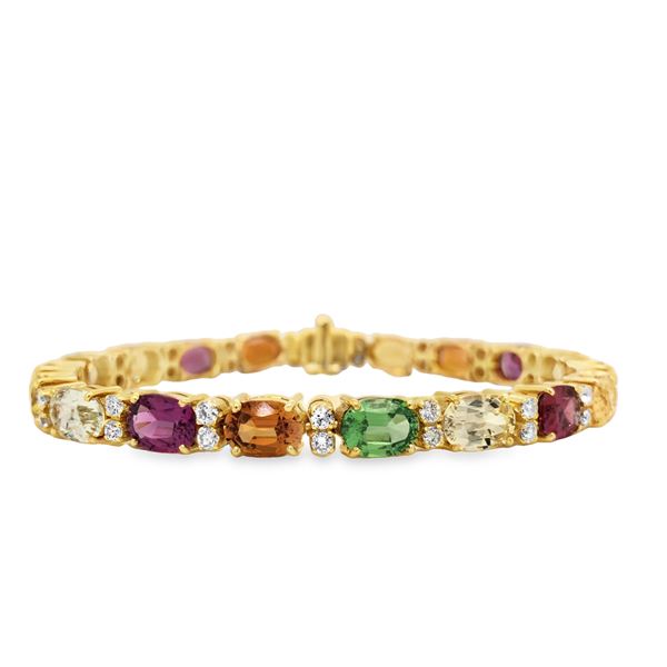 Garnet and Diamond Tennis Bracelet