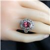 Image 3 : Pink Tourmaline and Diamond Cocktail Ring