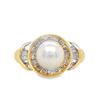 Image 1 : Pearl and Diamond Halo Ring