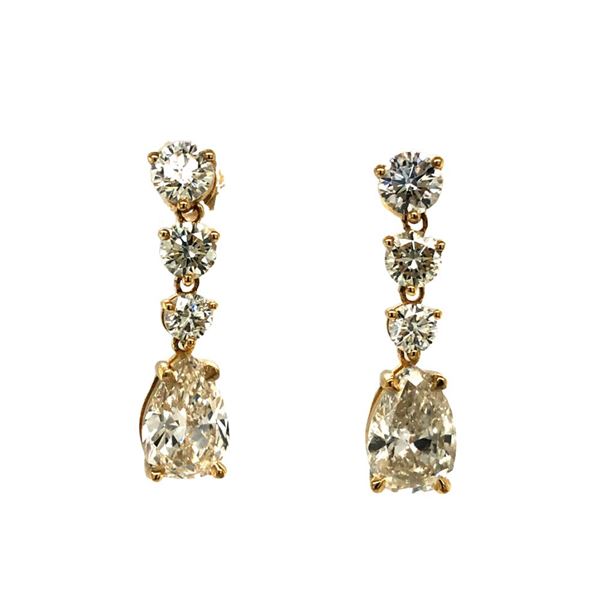 GIA Certified 5.04ct Diamond Dangle Post Earrings