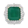 Image 1 : Rich Emerald and Diamond Cocktail Ring