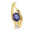 Image 2 : Modern Tanzanite and Diamond Pendant