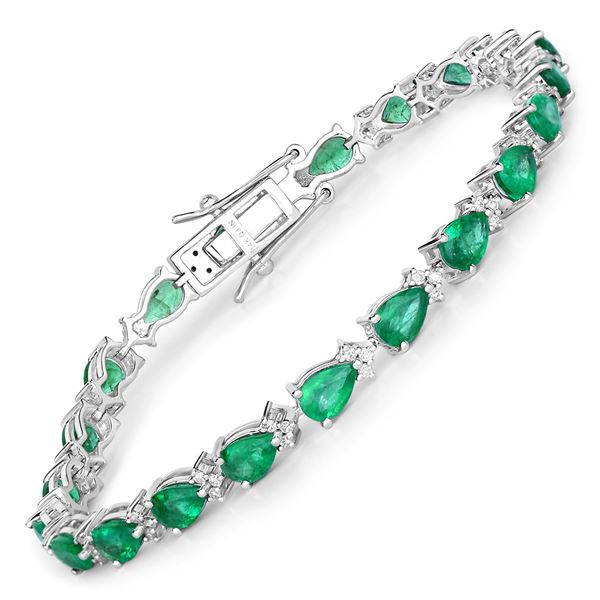 Zambian Emerald and Diamond Bracelet