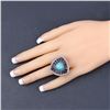 Image 3 : Turquoise, Kyanite and Diamond Ring