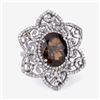 Image 3 : Cognac-Colored Dravite Tourmaline and Diamond Ring