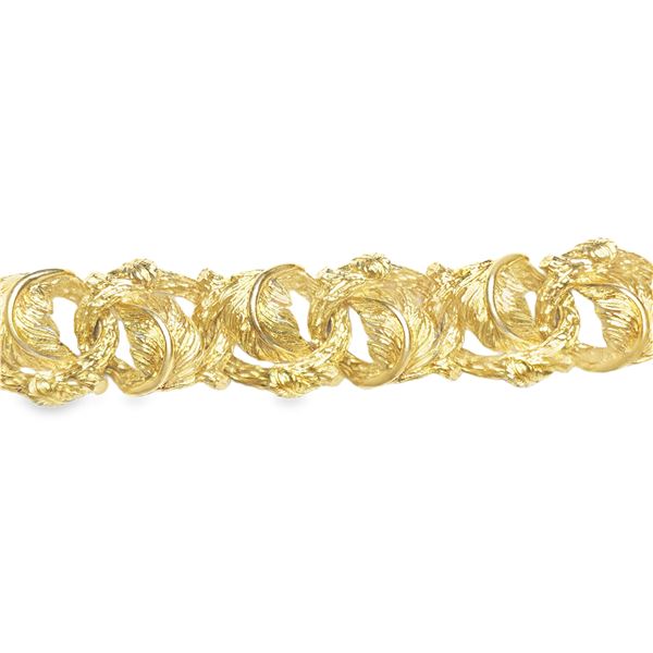 Vintage Acanthus Leaf Link Bracelet