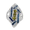 Image 1 : Multi-Color Diamond and Sapphire Ring