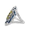 Image 2 : Multi-Color Diamond and Sapphire Ring