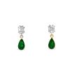 Image 1 : Emerald and Diamond Dangle Earrings
