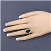 Image 3 : White Gold Zambian Emerald (5.47cts) and Diamond Ring