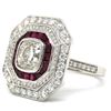 Image 2 : Deco Style Ruby and Diamond (1.59 CT) Ring