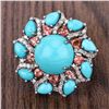 Image 2 : Turquoise, Orange Sapphire and Diamond Ring
