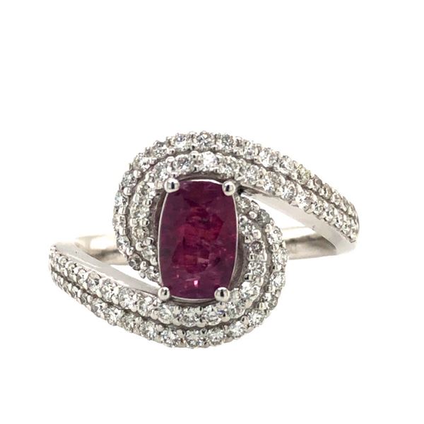 GIA CERTIFIED Kashmir Pink Sapphire & Diamond Ring
